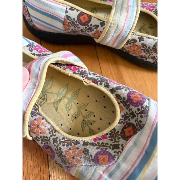Keen Women's Shoes Sz 9.5 US Canvas Floral Patchwork Mary Jane Round Toe - Picture 5 of 9
